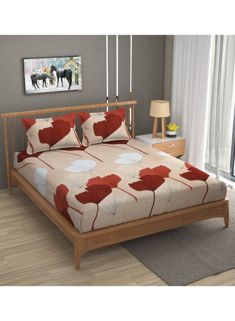 AURIO Premium Queen Size Fitted Bedsheet with 2 Pillowcases – Modern Design – Deep Pocket (180x200+35 cm) Soft, Breathable Microfiber Bedding Set for Home Comfort - Image 3